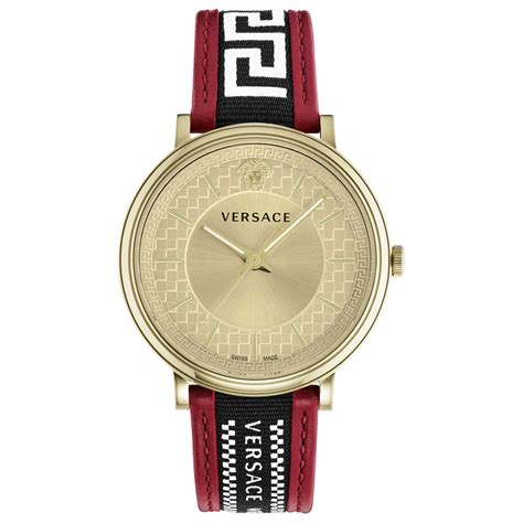 versace v-circle greca men's quartz watch